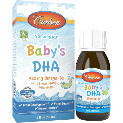 Carlson Labs Baby's DHA 920mg with Vitamin D3 2oz (60ml) Best Value Brain & Memory at MYSUPPLEMENTSHOP.co.uk