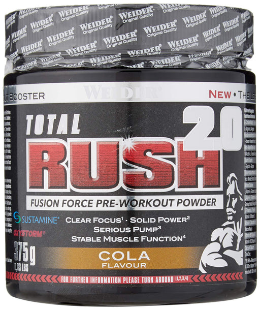 Weider Total Rush 2.0, Cola - 375 grams | High-Quality Pre & Post Workout | MySupplementShop.co.uk