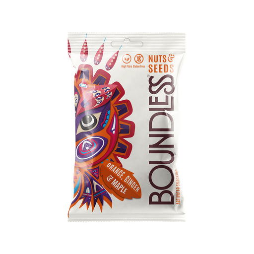 Boundless Activated Snacking Nuts & Seeds 12x30g Orange, Ginger & Maple | Premium Healthy Snacks at MySupplementShop.co.uk
