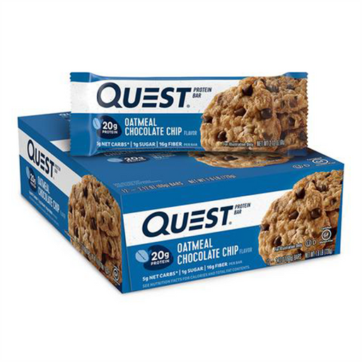 Quest Nutrition Bar 12x60g Oatmeal Chocolate Chip | Premium Snacks at MySupplementShop.co.uk