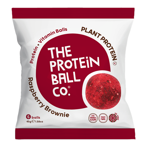 The Protein Ball Co Vegan Protein Balls 10x45g Raspberry Brownie | Premium Snacks at MySupplementShop.co.uk