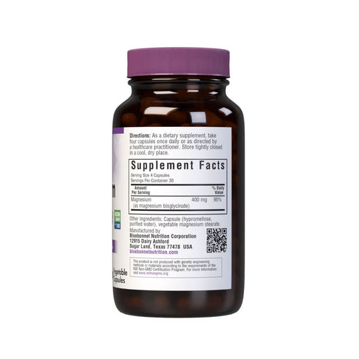 Bluebonnet Magnesium Glycinate 120 Vegetable Capsules | Premium Supplements at MYSUPPLEMENTSHOP