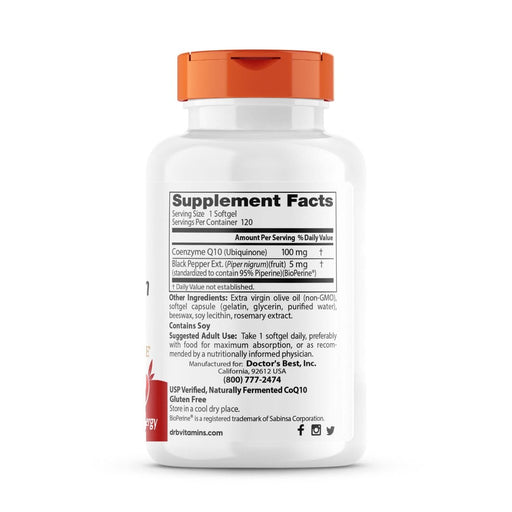 Doctor's Best High Absorption CoQ10 with BioPerine 100 mg 120 Softgels | Premium Supplements at MYSUPPLEMENTSHOP