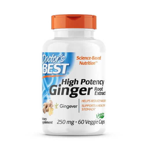 Doctor's Best High Potency Ginger 250mg 60 Veggie Capsules | Premium Supplements at MYSUPPLEMENTSHOP
