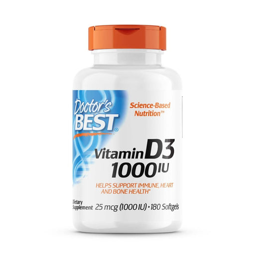 Doctor's Best Vitamin D3 25 mcg (1,000 IU) 180 Softgels | Premium Supplements at MYSUPPLEMENTSHOP