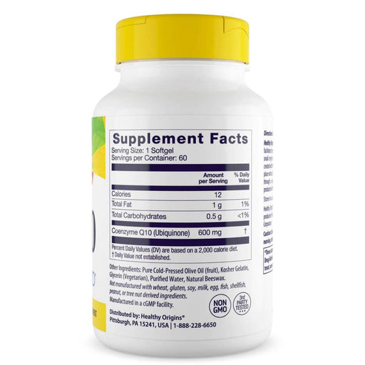 Healthy Origins CoQ10 600mg 30 Softgels | Premium Supplements at MYSUPPLEMENTSHOP
