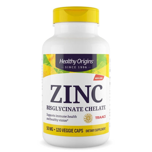 Healthy Origins Zinc Bisglycinate Chelate 50mg 120 Veggie Capsules | Premium Supplements at MYSUPPLEMENTSHOP