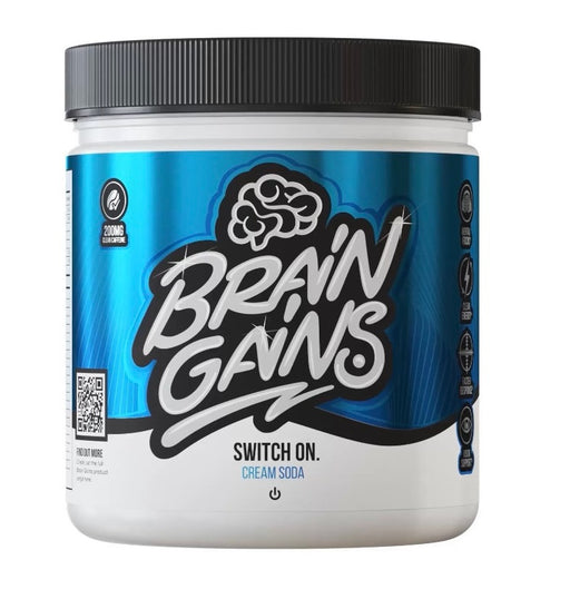Brain Gains Switch On Cream Soda 225g at the cheapest price at MYSUPPLEMENTSHOP.co.uk