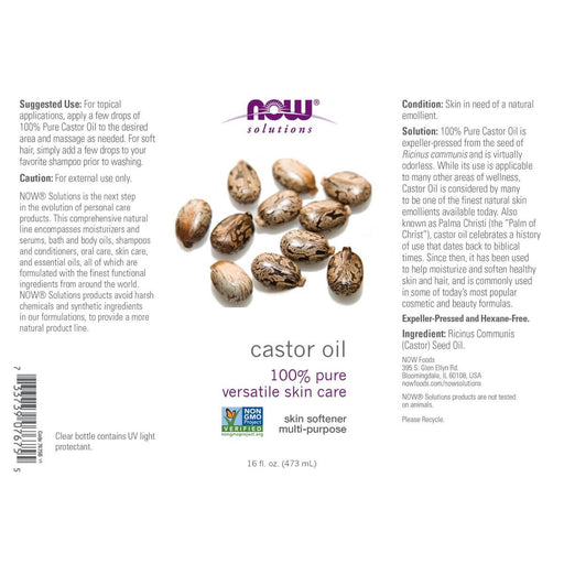 NOW Foods Castor Oil 16oz | Premium Supplements at MYSUPPLEMENTSHOP