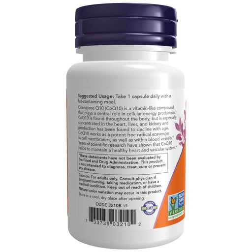 NOW Foods CoQ10 100 mg with Hawthorn Berry 30 Veg Capsules | Premium Supplements at MYSUPPLEMENTSHOP