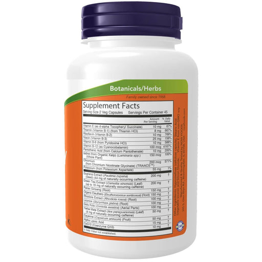 NOW Foods Energy Dietary Supplement 90 Veg Capsules | Premium Supplements at MYSUPPLEMENTSHOP