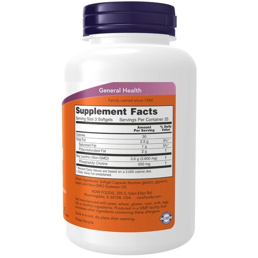 NOW Foods Lecithin 1,200 mg 100 Softgels | Premium Supplements at MYSUPPLEMENTSHOP