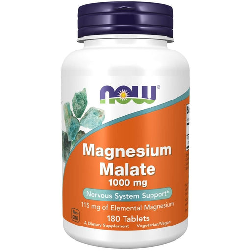 NOW Foods Magnesium Malate 1000 mg 180 Tablets | Premium Supplements at MYSUPPLEMENTSHOP