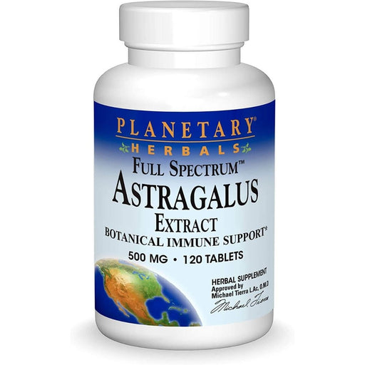 Planetary Herbals Full Spectrum Astragalus Extract 500mg 120 Tablets | Premium Supplements at MYSUPPLEMENTSHOP
