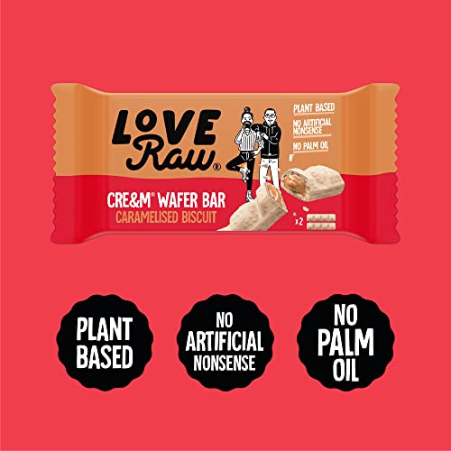 LoveRaw Vegan Cream Filled Wafer Bar 12x45g Caramelised Biscuit | High-Quality Health Foods | MySupplementShop.co.uk