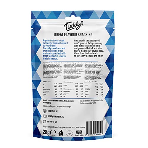 Tuddys Snacks Beef Jerky 12x28g Hoisin | High-Quality Sports Nutrition | MySupplementShop.co.uk