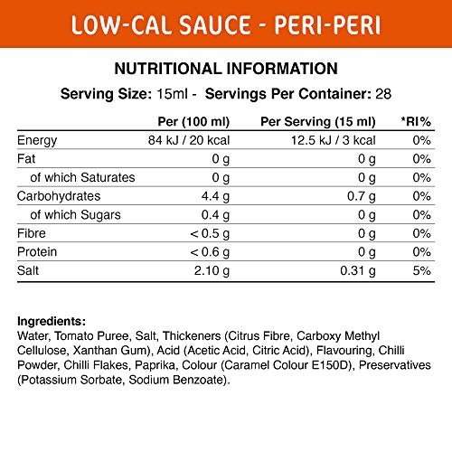 Applied Nutrition Fit Cuisine Low-Cal Low-Cal Sauce Peri-Peri 425ml | High-Quality Condiments & Sauces | MySupplementShop.co.uk