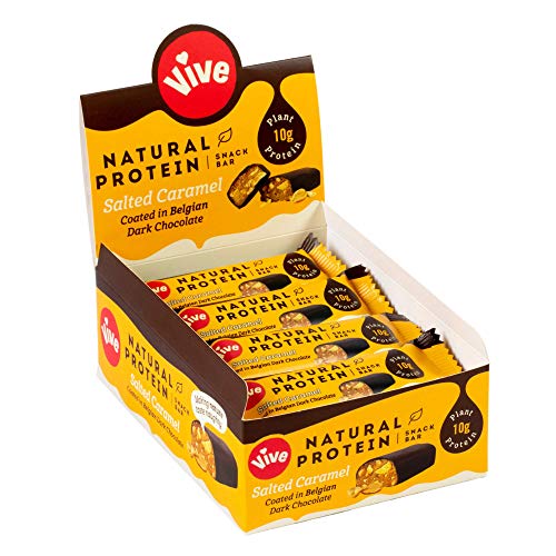 Vive Natural Vegan High Protein Bar - High Protein 100% Natural (Salted Caramel) | High-Quality Sports Nutrition | MySupplementShop.co.uk