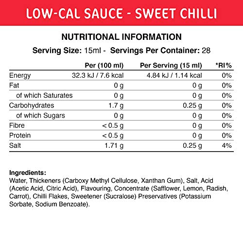 Applied Nutrition Fit Cuisine Low-Cal Sauce Sweet Chilli 425ml | High-Quality Condiments & Sauces | MySupplementShop.co.uk