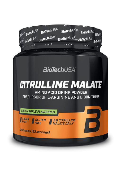 BioTechUSA Citrulline Malate, Green Apple - 300 grams | High-Quality Nitric Oxide Boosters | MySupplementShop.co.uk