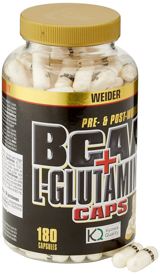 Weider BCAA + L-Glutamine Caps - 180 caps | High-Quality Amino Acids and BCAAs | MySupplementShop.co.uk
