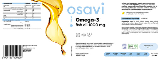 Omega-3 Fish Oil, 1000mg (Lemon) - 180 softgels