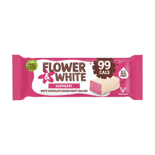 Flower & White Chocolate Covered Mallow 15x35g Raspberry | High-Quality Candy & Chocolate | MySupplementShop.co.uk