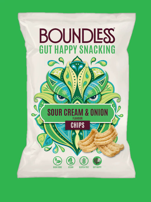 Boundless Chips 24x23g Sour Cream & Onion | High-Quality Sports Supplements | MySupplementShop.co.uk