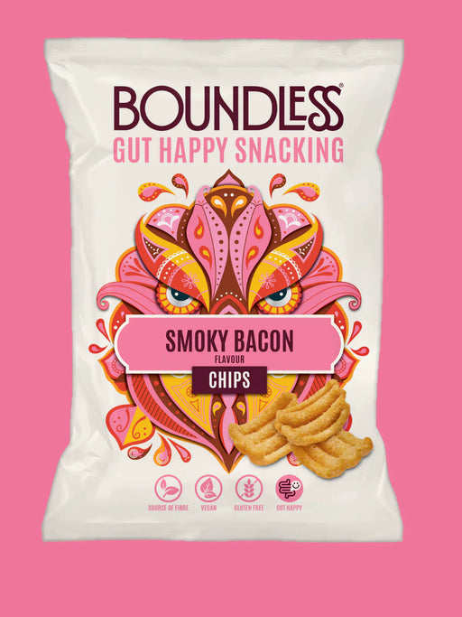Boundless Chips 10x80g Smoky Bacon | High-Quality Sports Supplements | MySupplementShop.co.uk