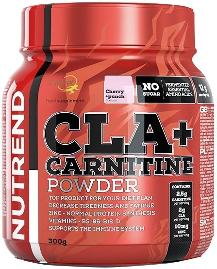 Nutrend CLA + Carnitine Powder, Cherry + Punch - 300 grams | High-Quality Slimming and Weight Management | MySupplementShop.co.uk