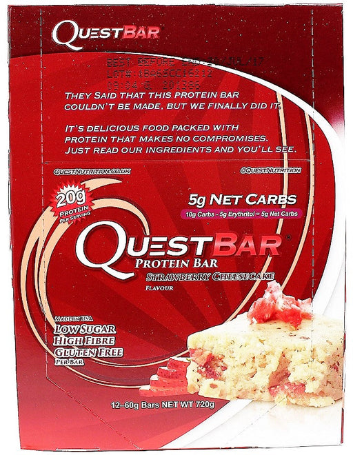 Quest Bar, Strawberry Cheesecake - 12 bars | High-Quality Protein Bars | MySupplementShop.co.uk