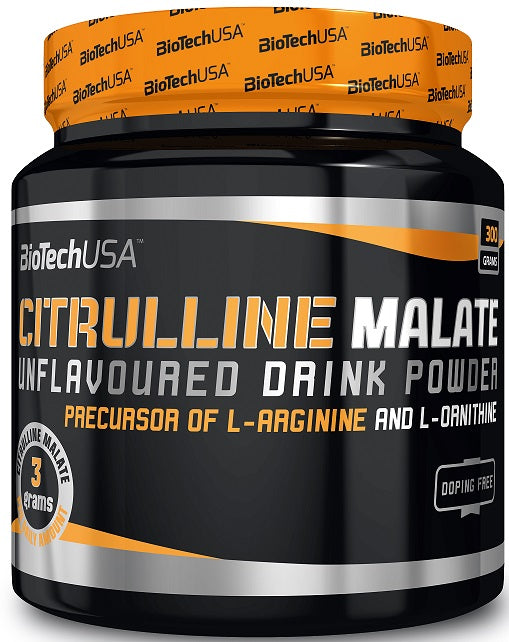 BioTechUSA Citrulline Malate, Unflavoured - 300 grams | High-Quality Nitric Oxide Boosters | MySupplementShop.co.uk