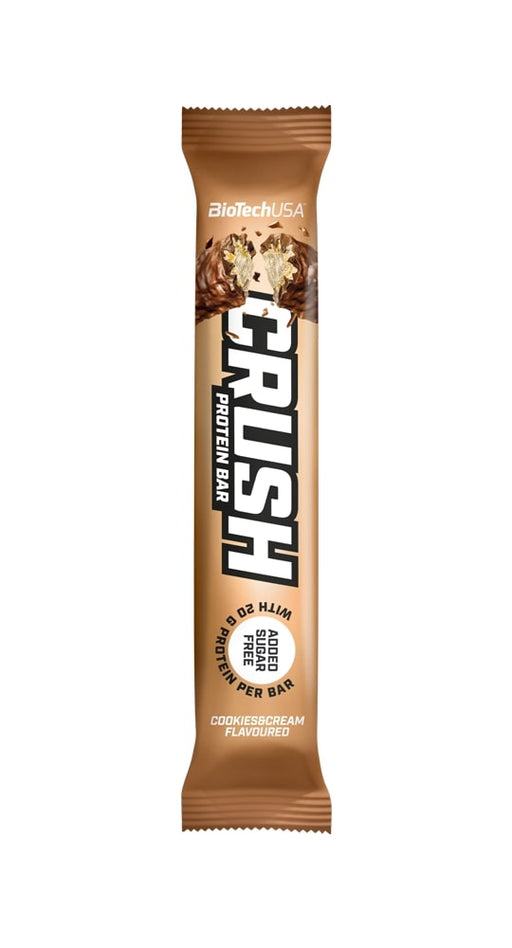 BioTechUSA Crush Bar, Cookies & Cream - 12 x 64g | High-Quality Protein Bars | MySupplementShop.co.uk