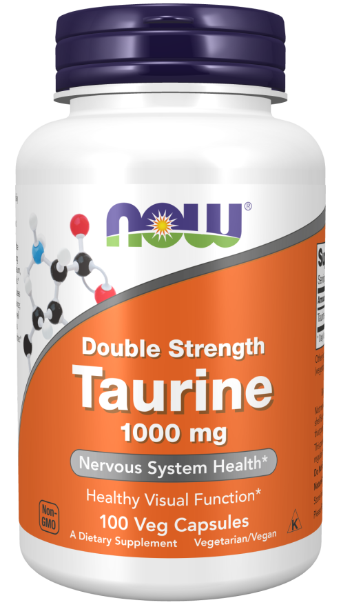 NOW Foods Taurine, 1000mg Double Strength - 250 vcaps | High-Quality Taurine | MySupplementShop.co.uk