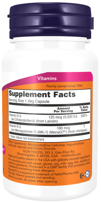 NOW Foods Mega D3 & MK7  120 caps - Vitamins & Minerals at MySupplementShop by NOW Foods