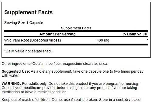 Swanson Full Spectrum Wild Yam, 400mg - 60 caps | High-Quality Health and Wellbeing | MySupplementShop.co.uk