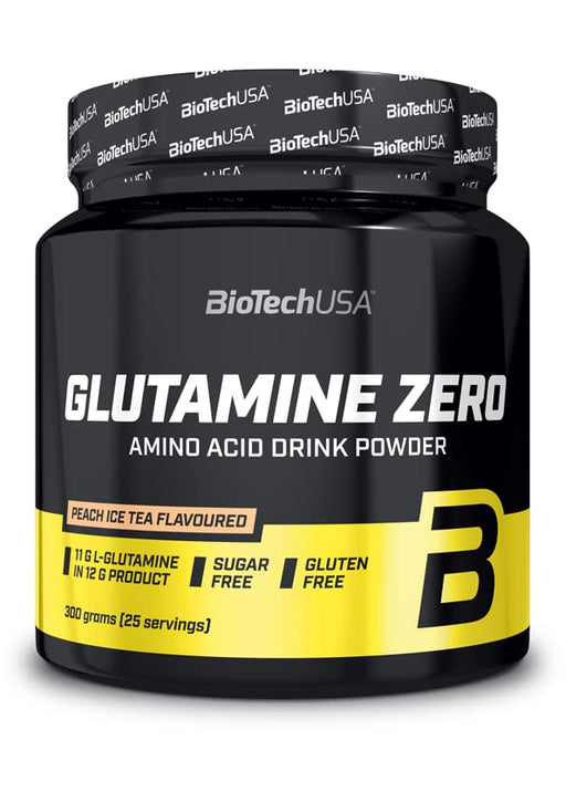 BioTechUSA Glutamine Zero, Peach Ice Tea - 300 grams | High-Quality L-Glutamine, Glutamine | MySupplementShop.co.uk