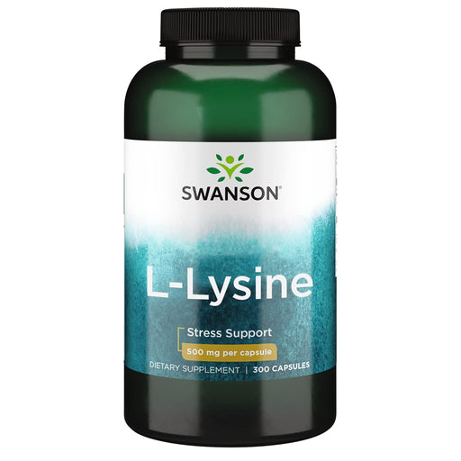 Swanson L-Lysine, 500mg Free-Form - 300 caps - Amino Acids and BCAAs at MySupplementShop by Swanson