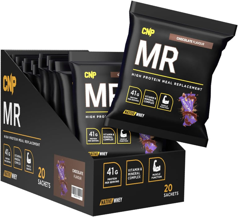 CNP Professional MR, High Protein Complete Meal Replacement Shake Powder, 41g Protein with Vitamins & Minerals, Probiotics, Native Whey and Casein, 72g x 20 Sachets, 3 Flavours Available