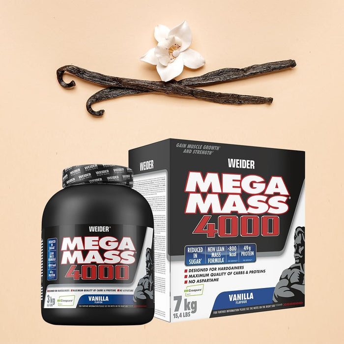 Weider Mega Mass 4000, Vanilla - 3000 grams