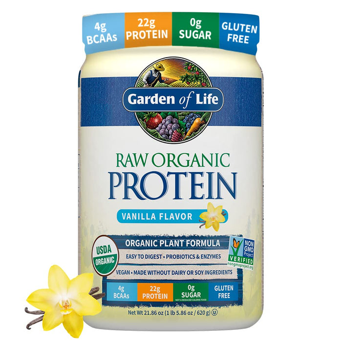Garden of Life Raw Organic Protein, Vanilla - 620g | High-Quality Protein Blends | MySupplementShop.co.uk