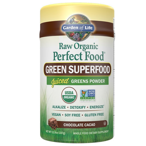 Garden of Life Raw Organic Perfect Food Green Superfood, Chocolate - 285g - Health and Wellbeing at MySupplementShop by Garden of Life