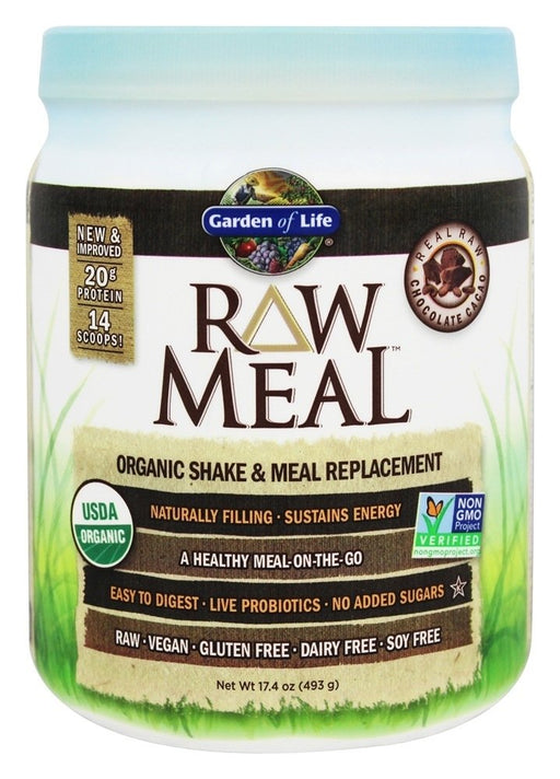 Garden of Life Raw Organic Meal, Chocolate Cacao - 509g | High-Quality Vitamins, Minerals & Supplements | MySupplementShop.co.uk