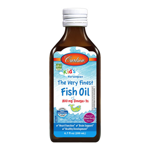 Carlson Labs Kid's The Very Finest Fish Oil, 800mg Natural Mixed Berry - 200 ml. | High-Quality Fish Oils | MySupplementShop.co.uk