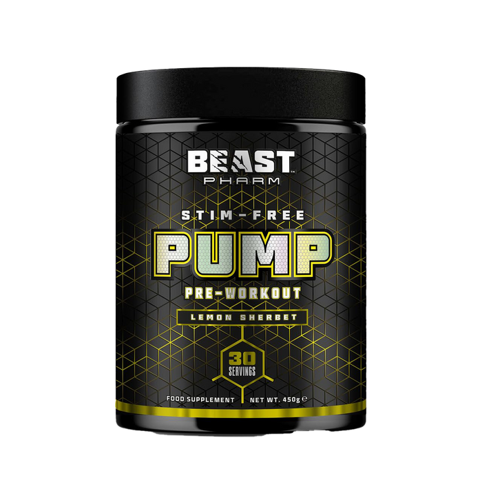 Beast Pharm STIM FREE PUMP Pre Workout 450g (Lemon Sherbet)