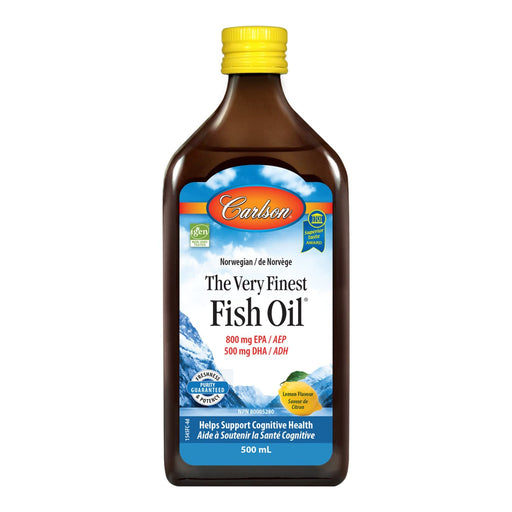 Carlson Labs The Very Finest Fish Oil, Natural Lemon - 500 ml. | High-Quality Fish Oils | MySupplementShop.co.uk