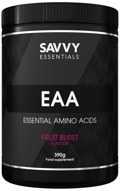 Savvy Essentials EAA 390g Fruit Burst | Premium BCAAs at MYSUPPLEMENTSHOP.co.uk