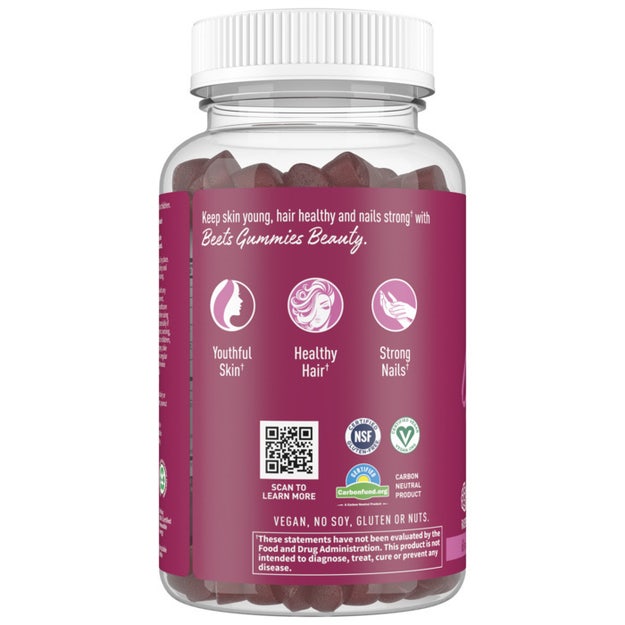 Garden of Life Beauty Beets Gummies, Raspberry - 60 fruit gummies | High-Quality Hair and Nails | MySupplementShop.co.uk