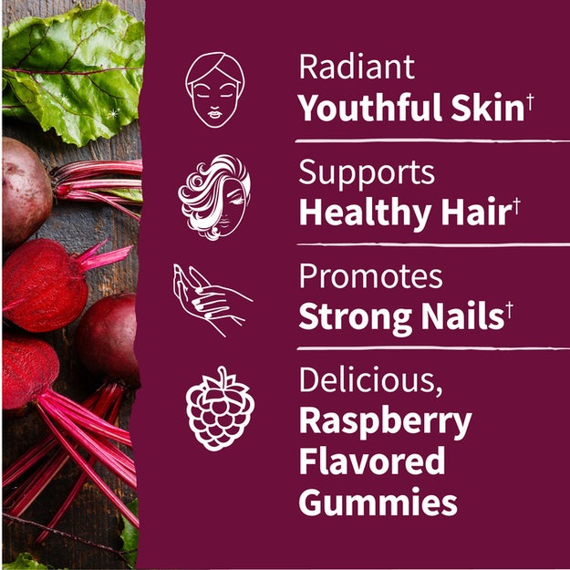 Garden of Life Beauty Beets Gummies, Raspberry - 60 fruit gummies | High-Quality Hair and Nails | MySupplementShop.co.uk