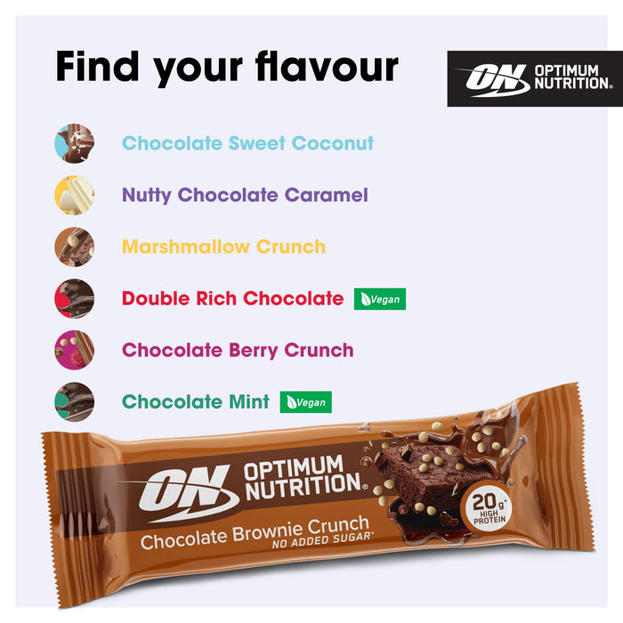 Optimum Nutrition Crunch Bar 10x65g Choc Brownie cheapest price with MYSUPPLEMENTSHOP.co.uk